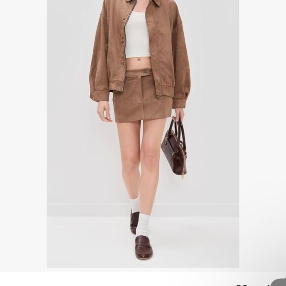 Lioness brown suede mini skirt Size S - Picture 2 of 6